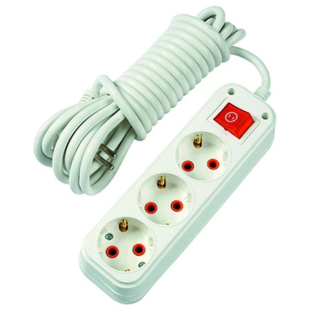 Удлинитель с выкл. 3 и 5 гнезд