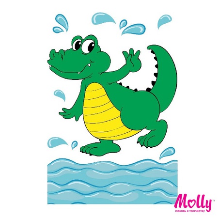 Раскраска по номерам Крокодил Тошка