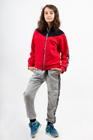 灰色的裤子，适合带有常规口袋的女孩Yumster YF.22.24.003