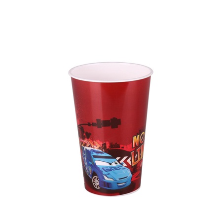 Стакан "Тачки -Дисней" с крышкой и трубочкой 0,5л.