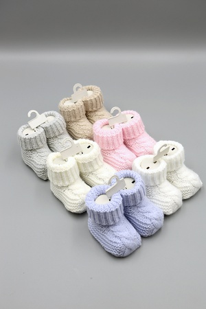 TRİKO SAÇ ÖRGÜ BEBEK PATİK