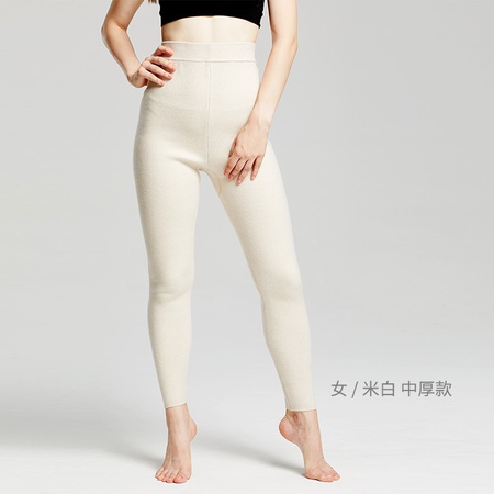 Осенние и зимние новые брюки из овечьей шерсти, мужские шерстяные брюки с двойным утолщением, женские тонкие теплые брюки с высокой талией и флисом