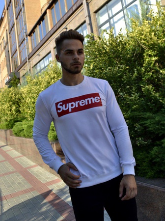 Свитшот LOUIS VUITTON SUPREME WHITE