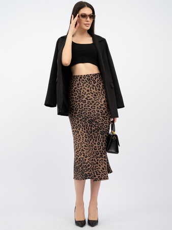 Юбка женская леопардовая длинная