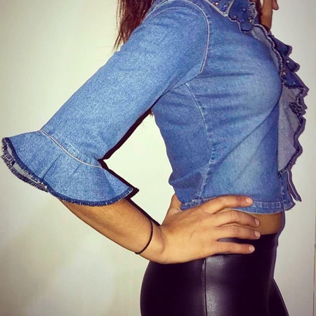 Джинсовая блуза из лайкры