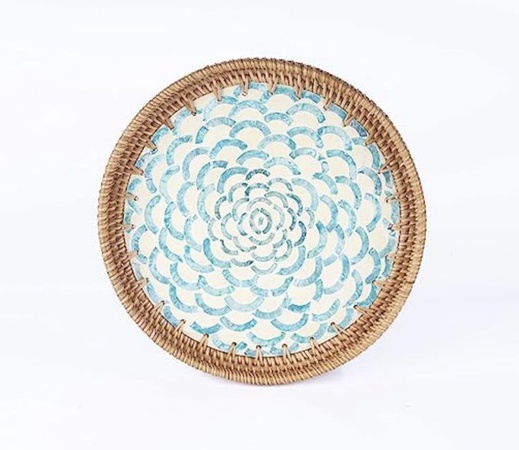 Высококачественный сервировочный поднос из ротанга, ручной работы