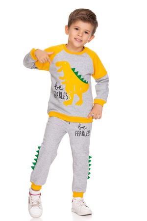 Костюм для мальчиков с вышивкой динозавров 2/9 лет, серия из 4 предметов