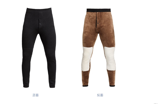 Sonbahar ve kış yeni erkek çift katmanlı ısıtmalı termal pantolon, polar ve kalınlaştırılmış bel desteği ve dizlik alt termal pantolon