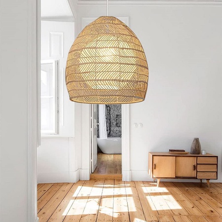 Dokuma Bambu Abajur, Rattan Tavan Lambaları, Deniz Çayırı Sarkıt Işıklar, El Yapımı Avizeler