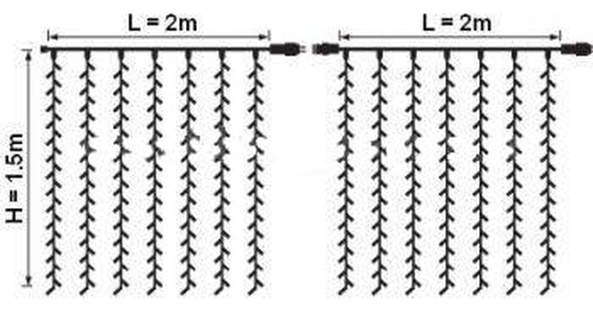 Плей-лайт светодиодный  LED-SKC-2M/1.5M-220V-R