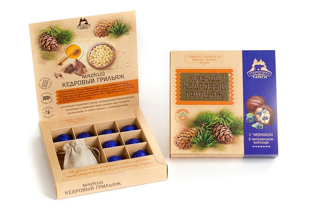 Мягкий кедровый грильяж с ягодами в коробке 120гр (на выбор)/ Ассорти/  *Бонус: травяной чай в подарок!
