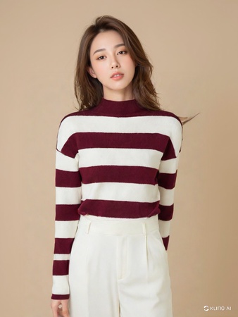 Striped Knitted Sweater for Women