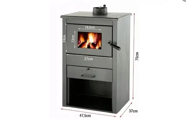 Стальная печь камин буржуйка Temosistem Kreka B1 9 kw