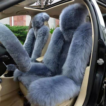 Doğal yünden yapılmış araba koltuğu kılıfları