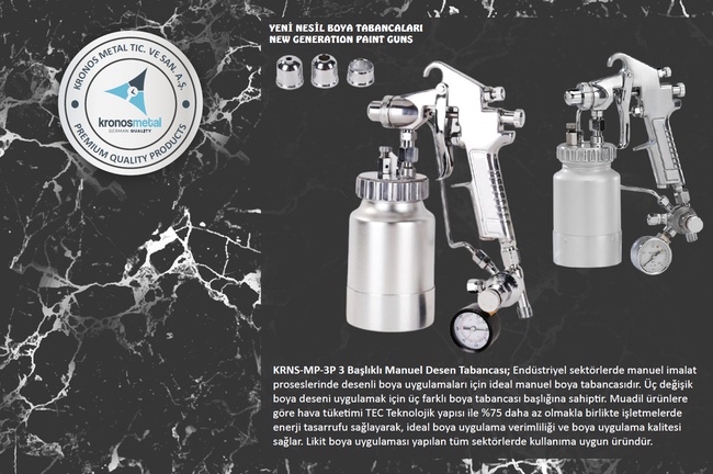 Kronos Metal 3 Head Suction Manual Pattern Paint Gun