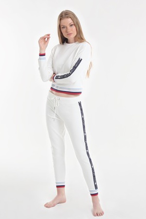 Ночное платье Пижамный комплект Хлопок-стрейч Толстовка для отдыха Брюки и водолазка Свободный свитшот