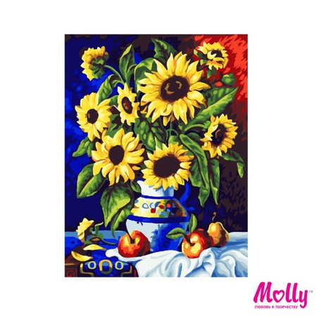 Картина по номерам Ваза с подсолнухами