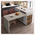 Kitchen island with pull-out table and storage drawers