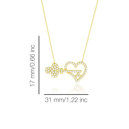 Ожерелье с сердечком Even & Pétra с камнем из 14-каратного золота