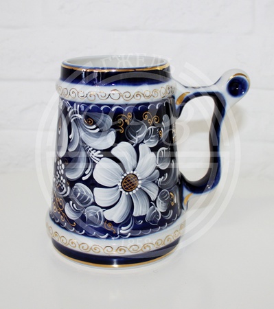 КРУЖКА ПИВНАЯ (С ЗОЛОТЫМ ДЕКОРОМ)