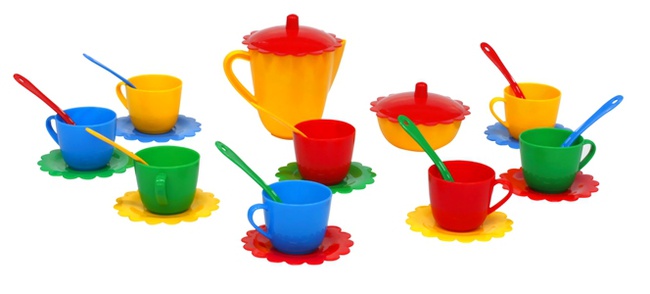 Набор посуды "Ромашка" 28 эл. в сумке