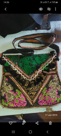 Etnik Stil Çanta - Hint Çapraz Çanta - İşlemeli Çanta - Bohem Çanta - Artisan Çanta - Hobo Stil Çanta