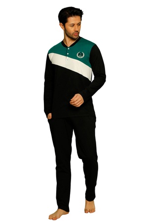 ERKEK PİJAMA TAKIMI - %100 PAMUK - UZUN KOL - DÜĞMELİ