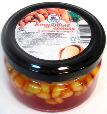 Кедровые орешки в кедровом меду из Сибири (ХМАО-ЮГРА) 130 гр