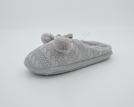Тапочки с плюшевыми помпонами L-305