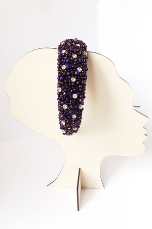 Бижутерия Кристалл Ручной Работы Блестящий Камень Толстый Бархат Корона Слива