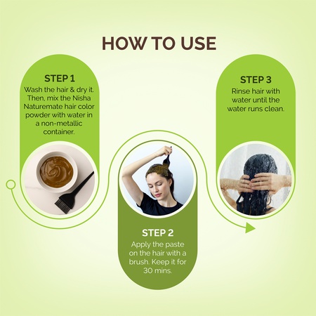 Nisha Naturemate Natural Henna-Based Hair Color 60g - Dark Brown | No Ammonia, Henna Herbs for Vibrant Color