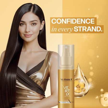 Yuthika Professional Vertix Hydrolyzed Keratin Anti Breakage Spray (100ml), | Heat Protection Spray | Extra Shine Hair Spray Mist For Women & Men | Ideal For Styling, Curling & Straightening