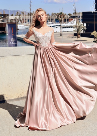 Ariel<br> Saten etekli gelinlik Anna RosyBrown