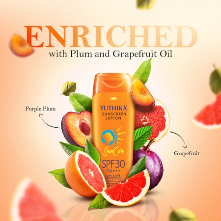 Yuthika Sunscreen Lotion SPF 30 PA+++ UVA & UVB Protection 300ml