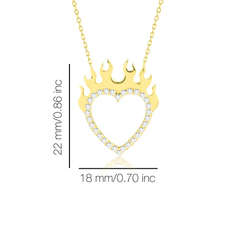 Колье с сердечком Even & Pétra из 14-каратного золота с камнями