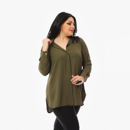 Шелковая креповая рубашка большого размера