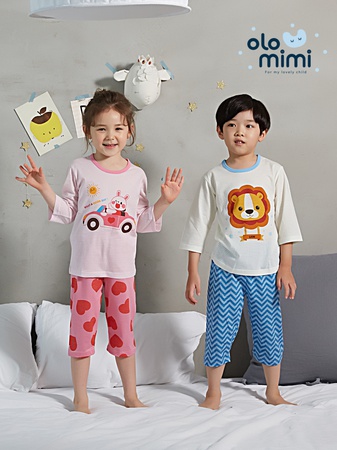 YENİ 20SS 3/4 kollu% 100 pamuklu jakarlı Nefes alabilen ve rahat - Lion Star &amp; Good Day Mimi