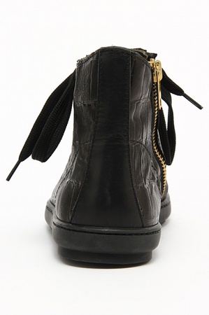 SP011 Siyah timsah desenli spor ayakkabı