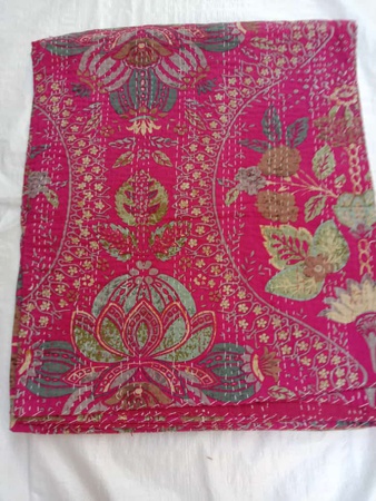 Vintage Çiçekli Battaniye Kenarları, Hint Battaniye Kenarları, Yatak Örtüsü Kenarları, Pamuklu Battaniye, Gudari Yatak Örtüsü