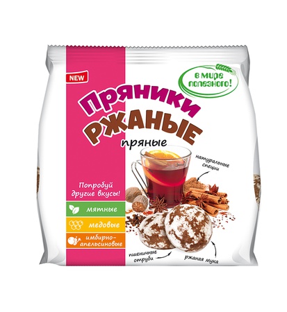 Пряники "Ржаные" с разнообразием фруктовых вкусов