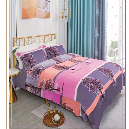 2.5m genişliğinde süper yumuşak süt pazen baskılı yatak takımı kumaşı kaşmir pamuk