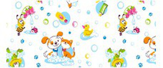 Ткань постельная детская Купание зверят