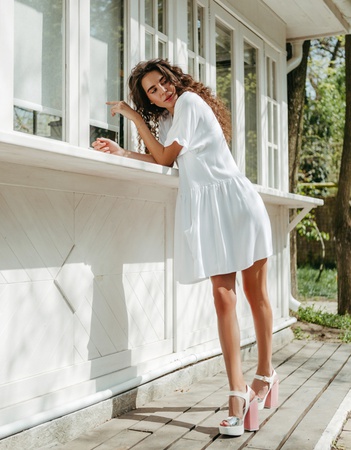 Летнее платье из полированного штапеля