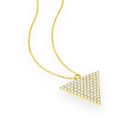 Even & Pétra 14 Ayar Altın Taşlı Üçgen Kolye