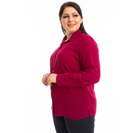 Büyük Beden Klasik Krep Gömlek