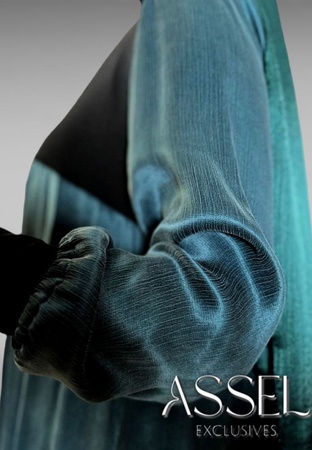 Abaya Mufadala Teal Assel Exclusives