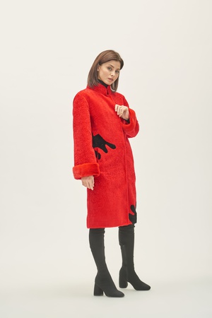 Palto Kadın Silverfox model 806 Kırmızı vizon