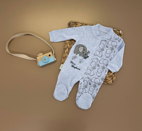 3-6/6-9/9-12 month Düğmeli ve Desenli Aylık Tulum