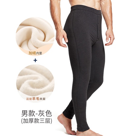 Осенне-зимние новые мужские трехслойные утолщенные шерстяные межслойные теплые хлопковые штаны с флисовыми женскими леггинсами шерстяные теплые штаны