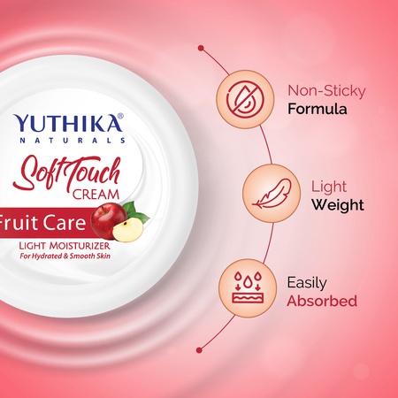 Yuthika Fruit care Light Moisturizer Cream 500ml | Non Sticky, Instant Hydration, Deep Nourishment | For Face, Hand & Body | All Skin Types